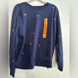 Gloria Vanderbilt embroidered lemons sweater BNWT